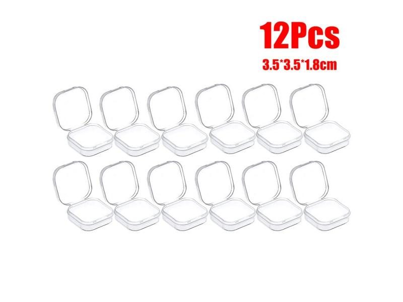 48 Packs Clear Small Plastic Containers With Hinged Lid For Items Crafts Carousel 1