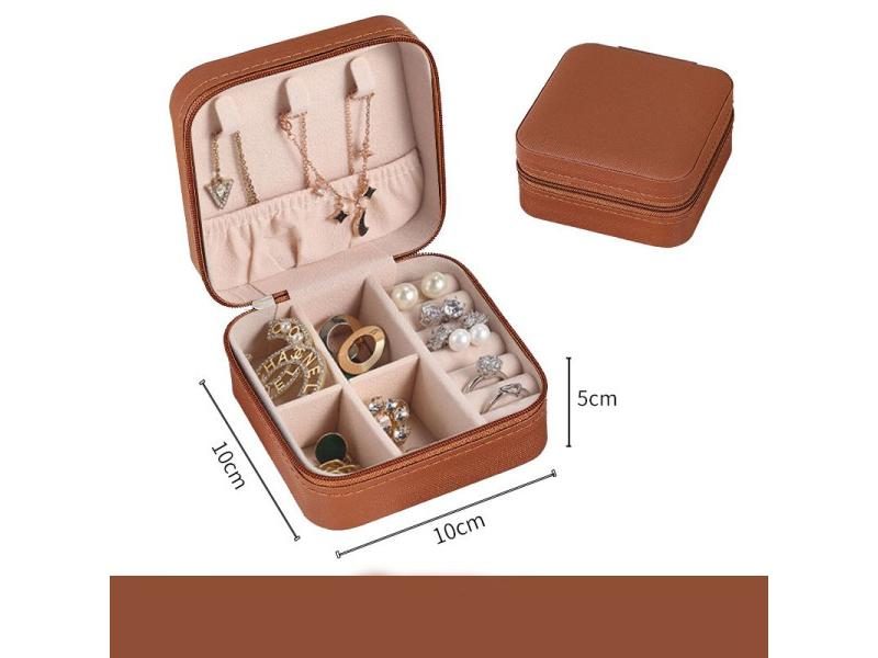 Portable Jewelry Storage Box For Earring Necklace Ring Travel Organizer Carousel 1