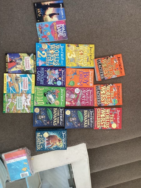 Bulk books with various authors such as David Williams and Tree house Carousel 1