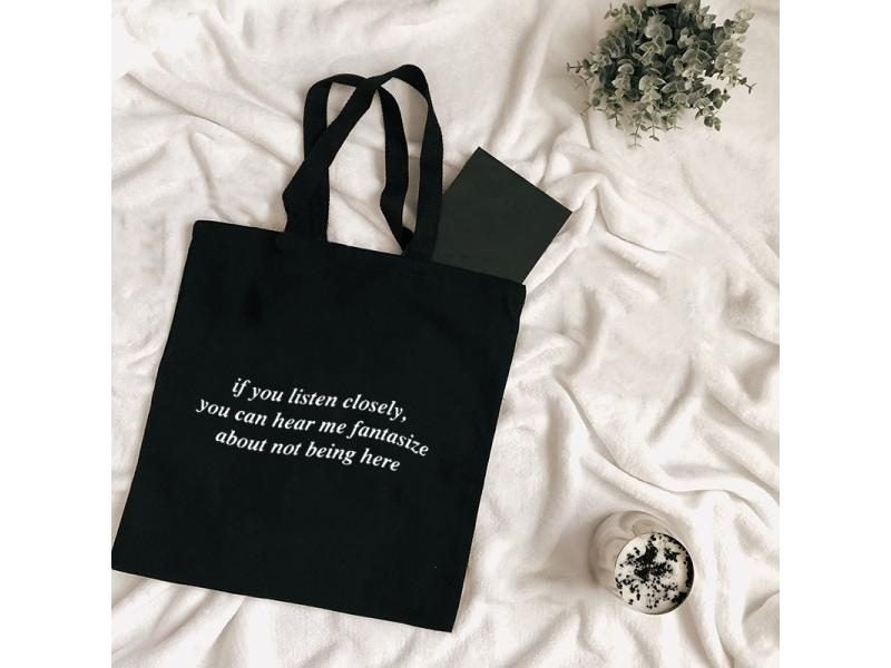 Harajuku Tumblr Graphic Ladies Shopping Bag Handbags Cloth Canvas Tote Bags Carousel 1