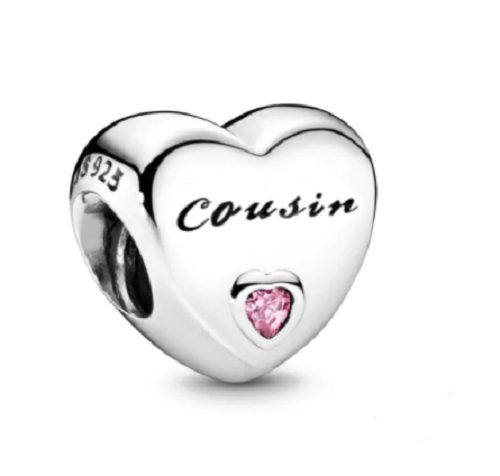 Sterling Silver Cousin Heart Charm Carousel 1