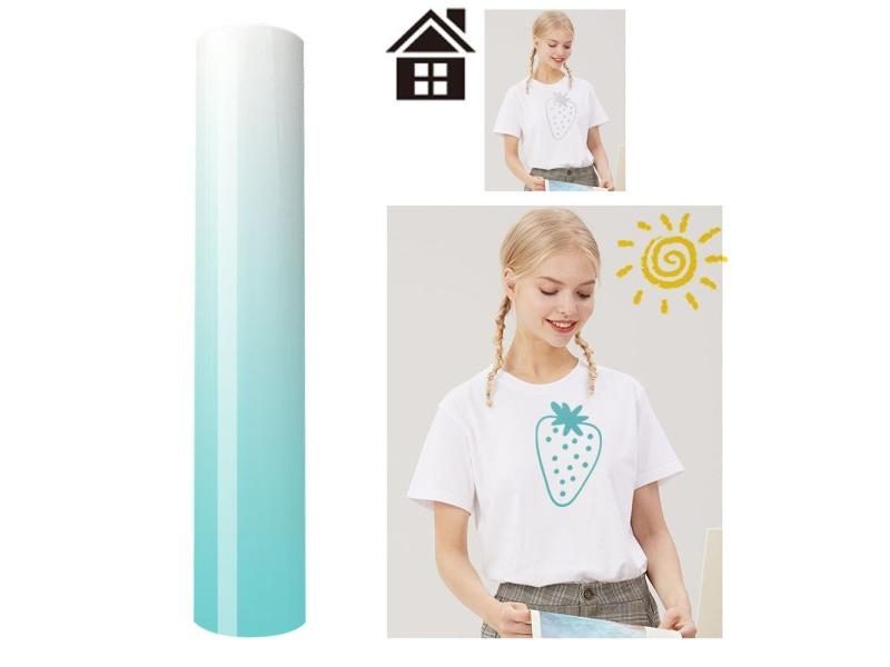 UV Color Change PU Heat Transfer Vinyl Sunlight-Sensing HTV Iron On DIY T-Shirt Carousel 1
