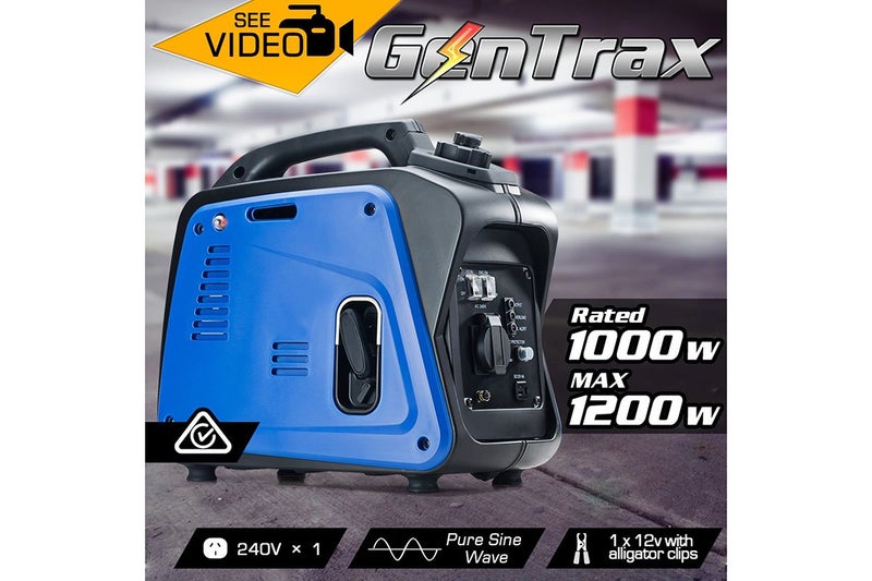 1200W Portable GenTrax Inverter Generator Pure Sine Wave - Blue Carousel 2