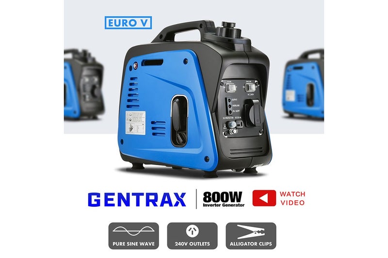 Super Light 8.5KG - GenTrax 800W Inverter Generator Pure Sine Petrol Camping Carousel 2