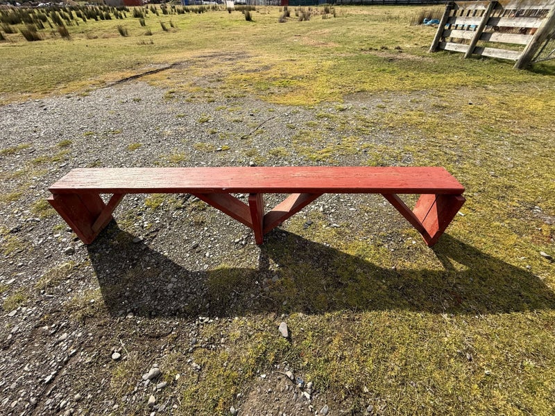 Painted Long Wooden Bench Seat Carousel 1