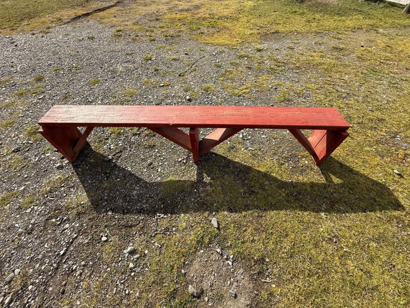 Painted Long Wooden Bench Seat Carousel 2