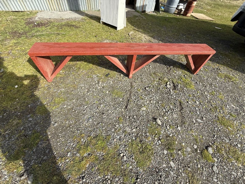 Painted Long Wooden Bench Seat Carousel 8