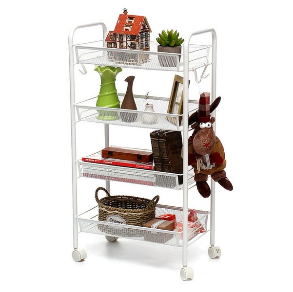Kitchen Storage Shelf Rack Mesh Basket Trolley Cart Carousel 1