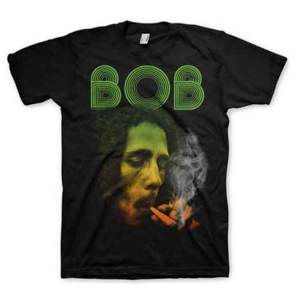 Bob Marley T Shirt Jamaican Colours Logo Official Mens New Black Carousel 1