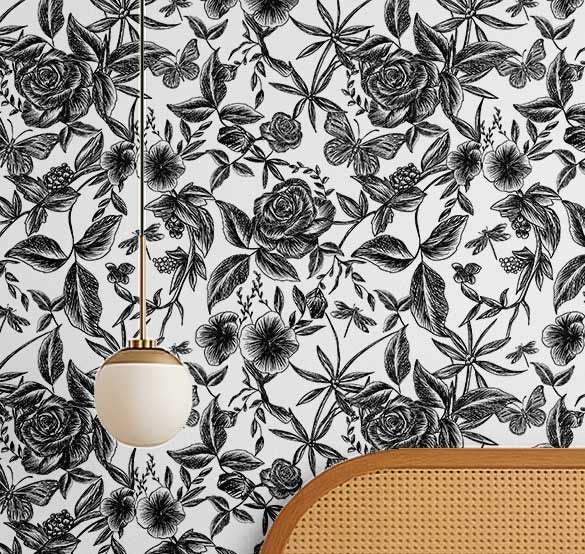 S4Sassy Floral Print Wallpaper - Easy DIY Wall Covering For Craft Project Carousel 1