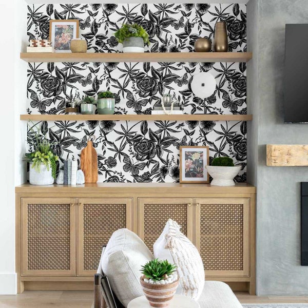 S4Sassy Floral Print Wallpaper - Easy DIY Wall Covering For Craft Project Carousel 9