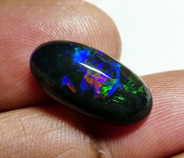 $1RE 3.52CT Buy Now $2150 OVAL RAINBOW FLASHING 100% NATURAL BLACK OPAL Carousel 2