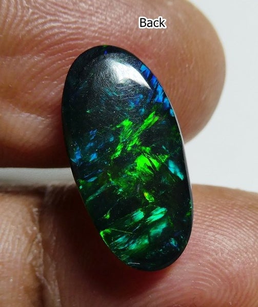 $1RE 3.52CT Buy Now $2150 OVAL RAINBOW FLASHING 100% NATURAL BLACK OPAL Carousel 6