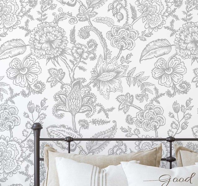 S4Sassy Peel & Stick Vinyl Wallpaper-Floral Sketch Print Paper for Window border Carousel 1