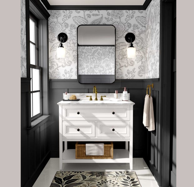 S4Sassy Peel & Stick Vinyl Wallpaper-Floral Sketch Print Paper for Window border Carousel 2