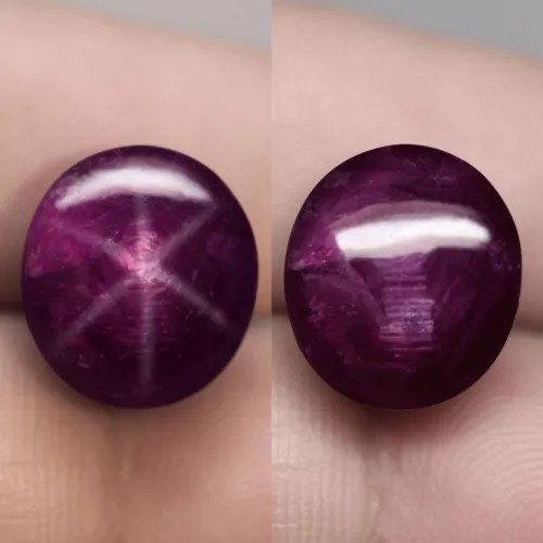 19.32Carat Ruby Star Unheated Purplish Red Natural 6 Ray Cabochon Winza,Tanzania Carousel 1