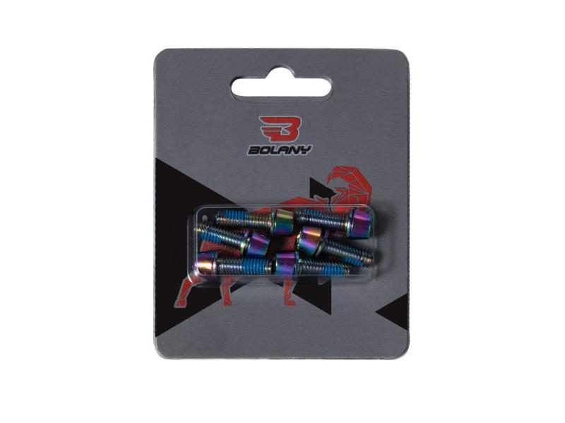 Bolany 6 PCS Bike Screws Bolts M5 18mm / M6 *18mm Rainbow Plated Stainless Carousel 1