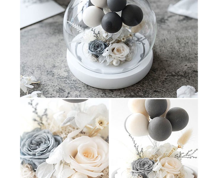 Real Eternal Roses Balloon- Preserved Flowers Gift For Valentine'S Day Birthd Carousel 5