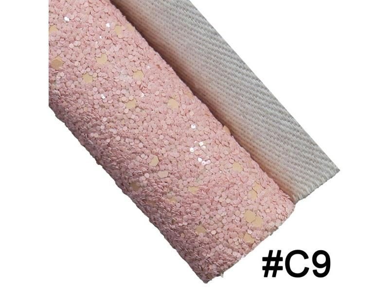 Plain Solid Red White Black Chunky Glitter Fabric With Twill Backing Faux Carousel 1