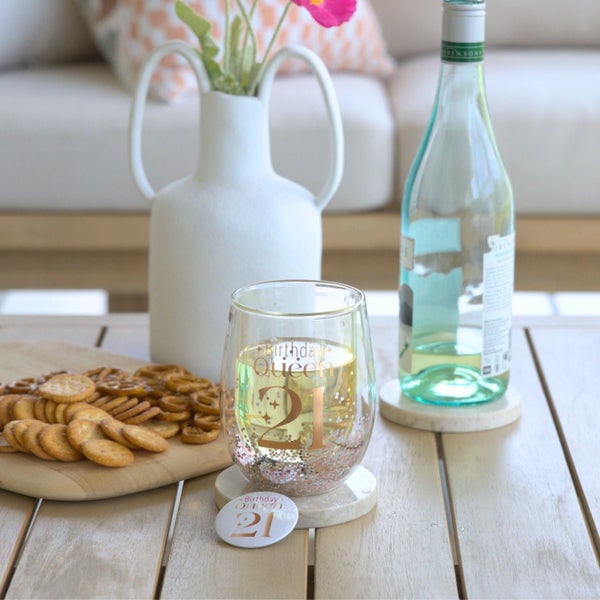 Glittery Stemless Glass - '21st' Carousel 2