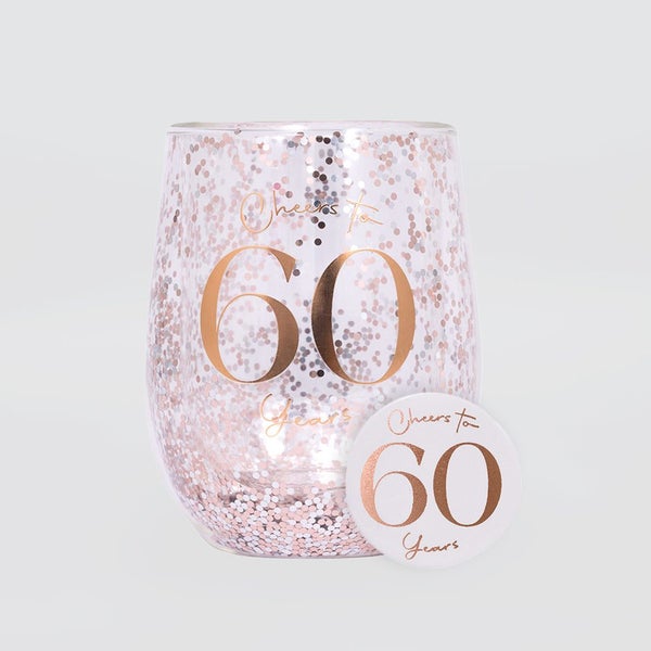 Glittery Stemless Glass - '60th' Carousel 1