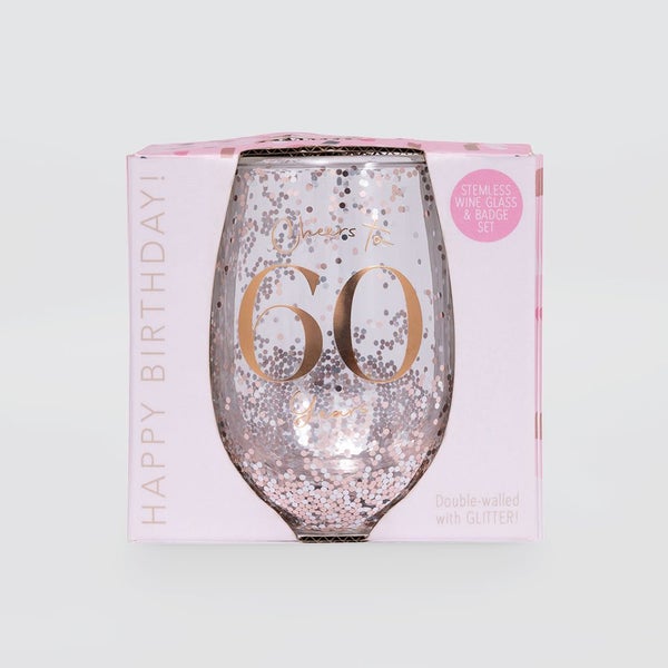 Glittery Stemless Glass - '60th' Carousel 2
