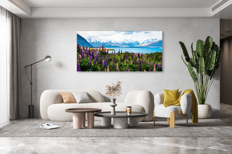 Rokit Wall Art Flowering Lupins At Lake Tekapo 60 x 120 Canvas Print Carousel 1