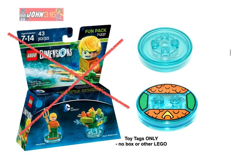AWESOME LEGO DIMENSIONS *TOY TAGS* - AQUAMAN FUN PACK (TAGS ONLY) Carousel 1