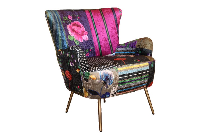 TNC Patchwork Accent Chair 2393-2, 88C Carousel 1