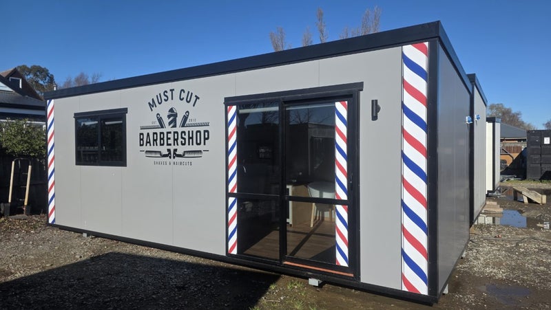 7.2x3 Portable Building Barber Shop Carousel 1