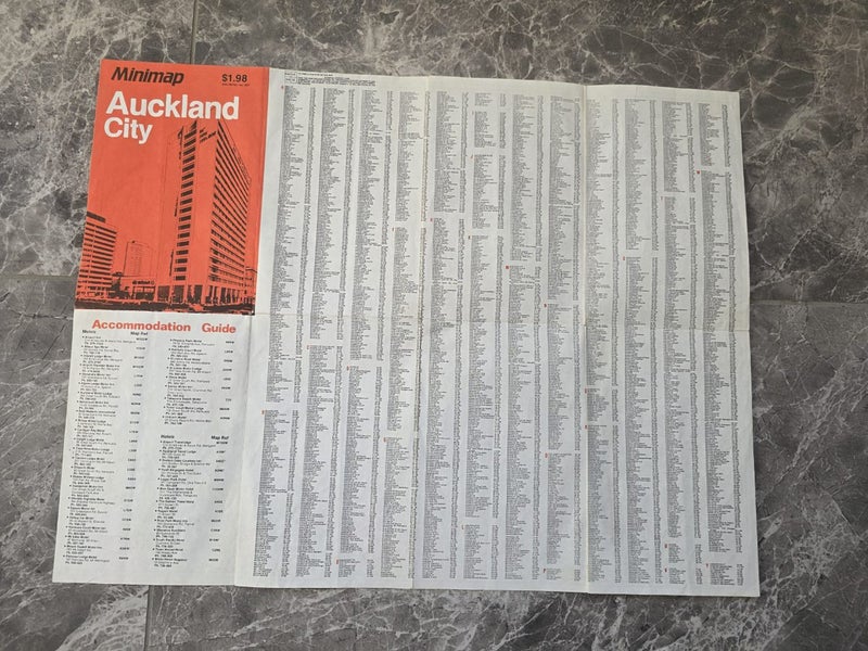 Vintage 1979 Auckland City New Zealand Mini Map Ltd Carousel 3