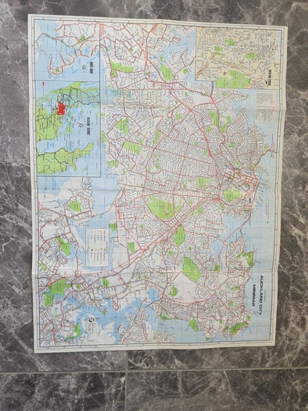 Vintage 1979 Auckland City New Zealand Mini Map Ltd Carousel 1