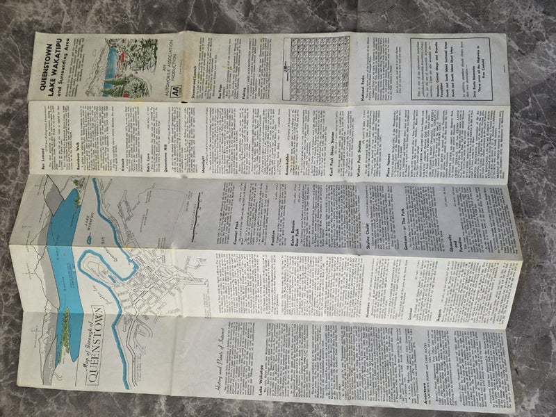 1960s Vintage AA Map of Queenstown Lake Wakatipu And Surrounding Districts Carousel 3