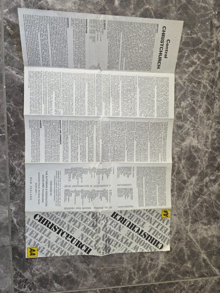Vintage 1950's A.A Automobile Association N.Z Christchurch Central Mini Map Carousel 3