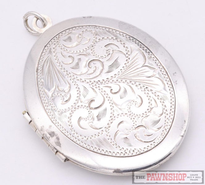 Sterling Silver 925 Oval Locket Elegant Vintage Style Pendant~ 14.70 grams Carousel 1