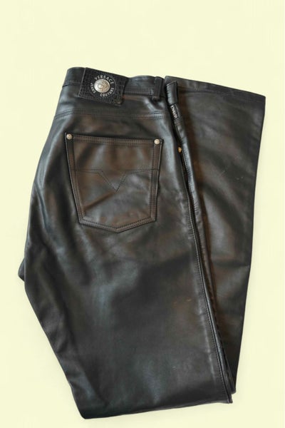 Vintage Mens Versace Leather Pants636160496273941112