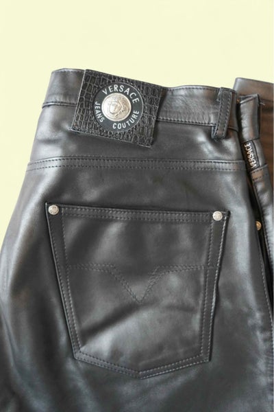 Vintage Mens Versace Leather Pants63616049627394113
