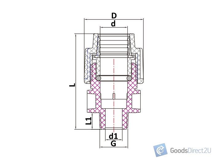 PP Pipe Fitting - Coupling - Pipe x Male Thread - 32mm x 1 1/4" (JAJ) Carousel 2
