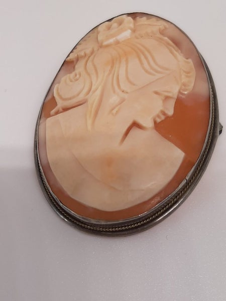 Cameo brooch vintage silver 800 Carousel 7