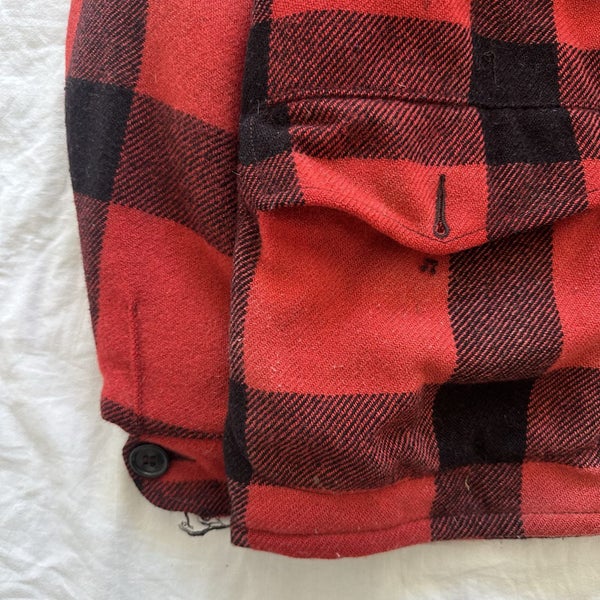 Vintage 1950s Montgomery Ward Western Field Mackinaw Wool Checkerd Jacket63617458760962112