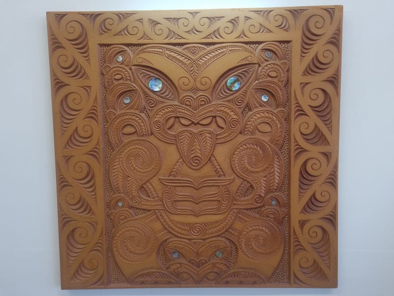 Large Professional TIKI Maori Wood Carving on MDF Panel - Absolutely STUNNING Carousel 1