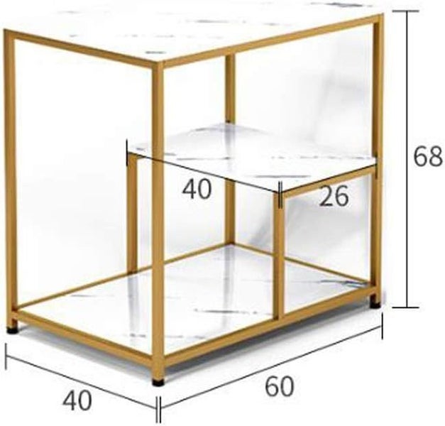 Marble Style Side Table Coffee Table (White) Carousel 10