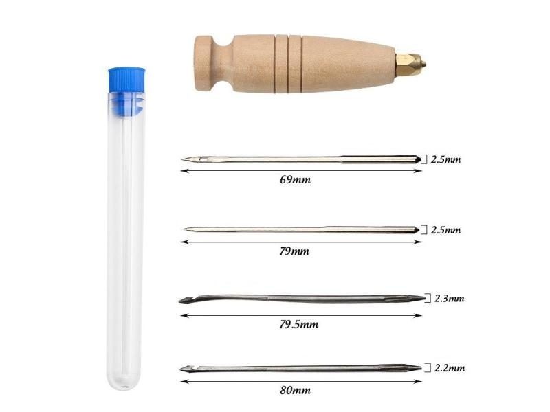 Leather Sewing Kit DIY Leather Sewing Awl Needle With Copper Handle Set Leather Carousel 1