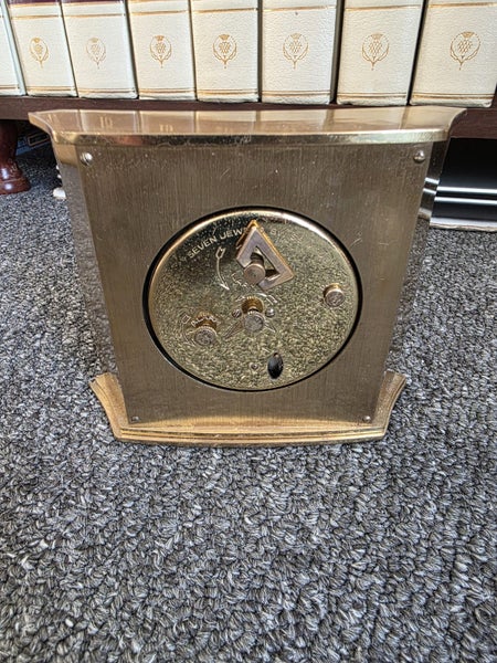 Heavy solid brass Swiza clock 8 day 7 jewels Carousel 3