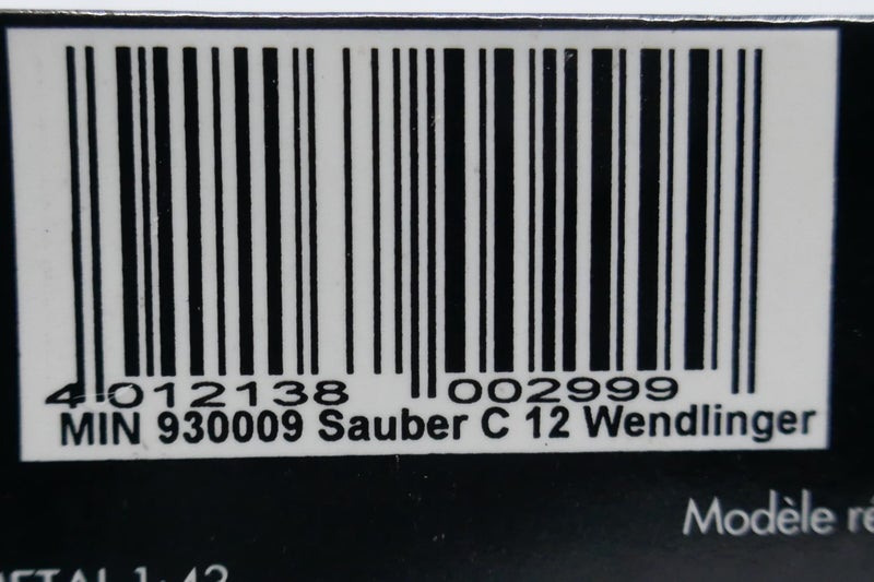 Minichamps 1/43 Sauber Mercedes C12 #29 Karl Wendlinger F1 1993 Carousel 2