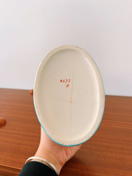 Antique Majolica? Ceramic Bamboo Trellis Design Biscuit Barrel Carousel 7