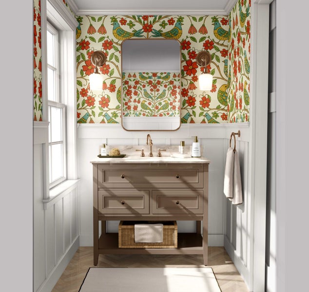 S4Sassy Bird & Floral Pattern Vinyl Contact Paper for Bedroom Wall Wrap Ideas Carousel 2