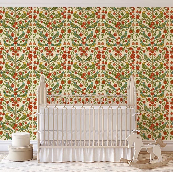 S4Sassy Bird & Floral Pattern Vinyl Contact Paper for Bedroom Wall Wrap Ideas Carousel 9