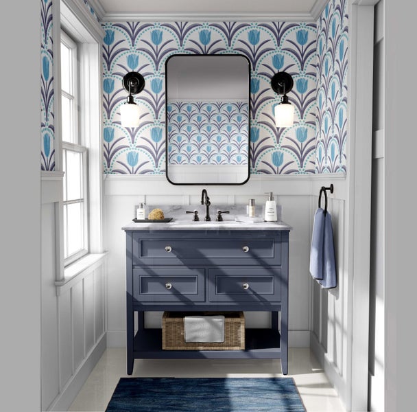 S4Sassy Peel & Stick Vinyl paper, Chic Tulip Arch Print Paper for Drawer lining Carousel 2