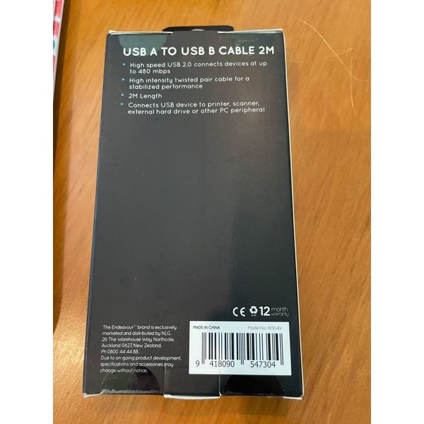 SALE! Endeavour USB A to USB B Cable 2m Carousel 2